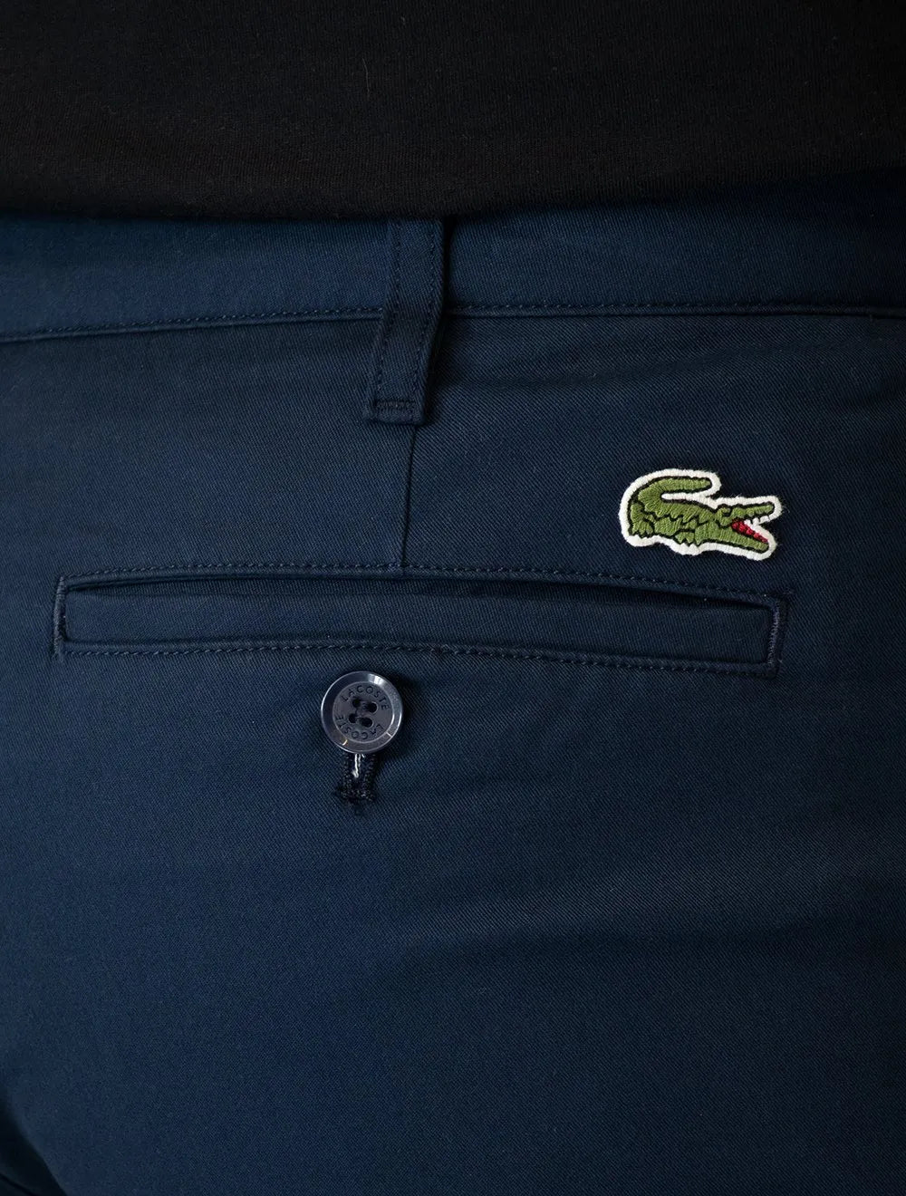 Bermuda Lacoste Masculina Sarja Slim Cotton Stretch Azul Marinho