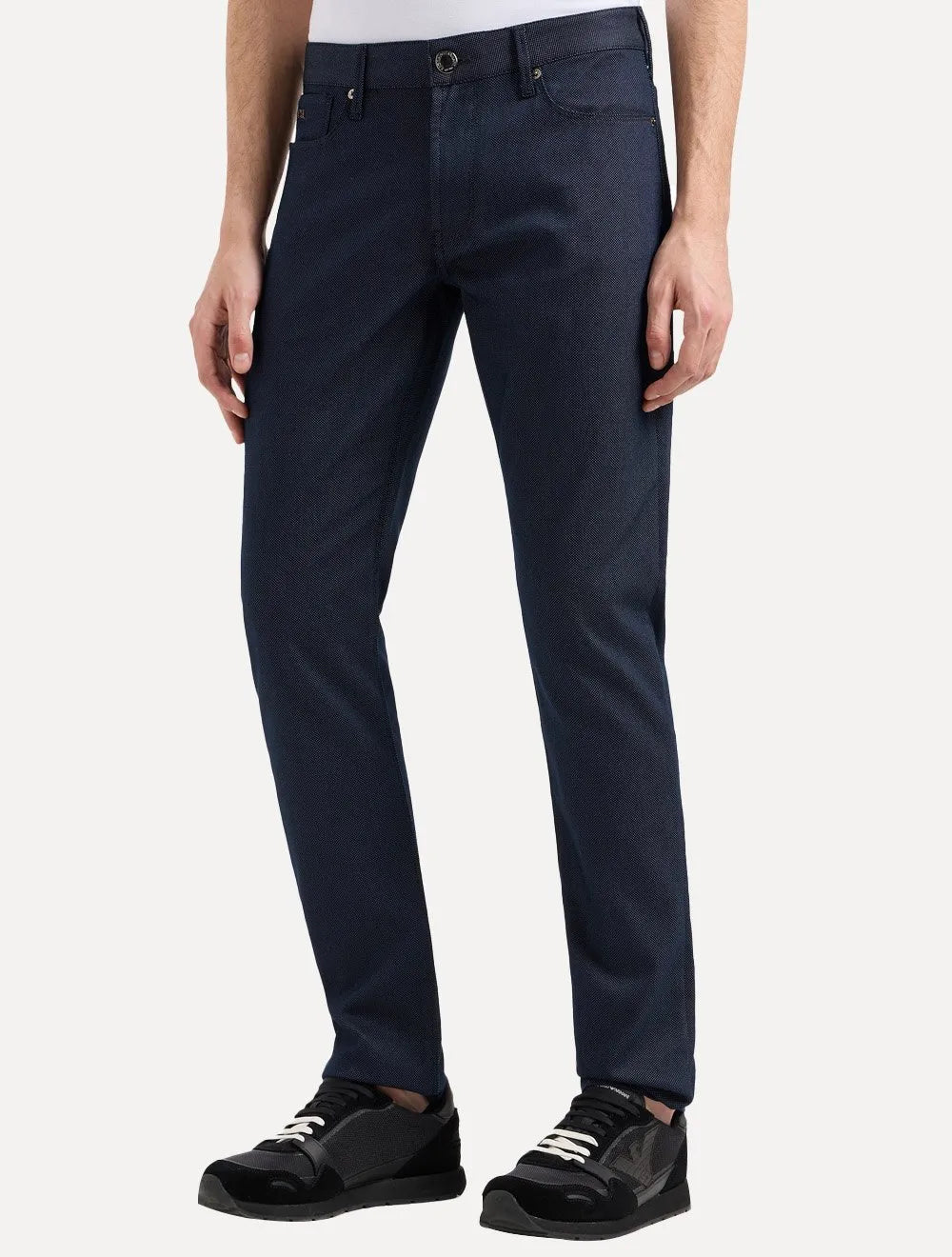 Calça Jeans Empório Armani Masculina J06 Slim Fit Armure 5 Pockets Azul