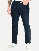 Calça King & Joe Masculina Slim Casual Cetim Flex Azul Marinho