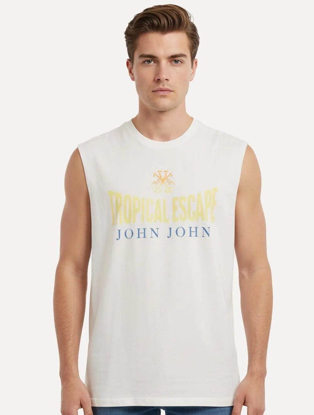 Regata John John Masculina Relaxed Fit Tropical Branca