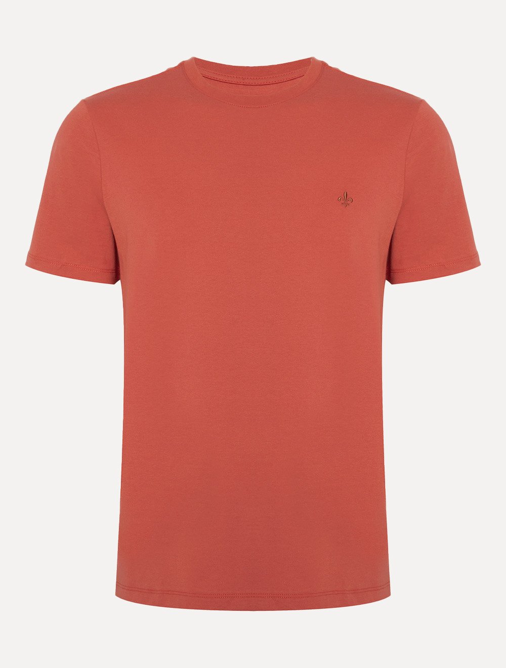Camiseta Dudalina Masculina Essentials Modal Logo Laranja Médio