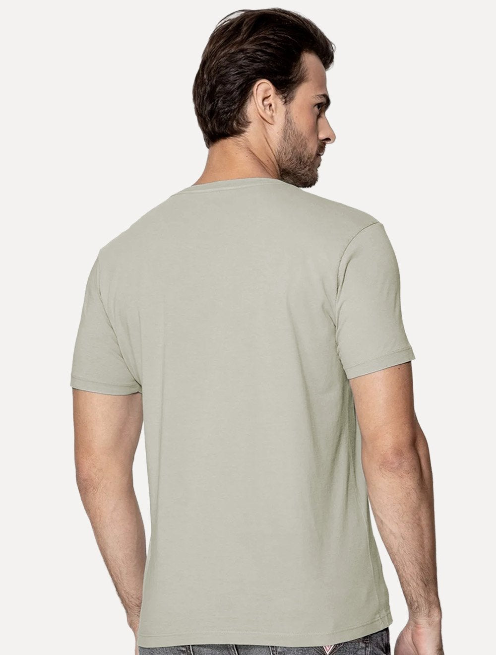 Camiseta Guess Masculina Mini Logo Print Verde Claro
