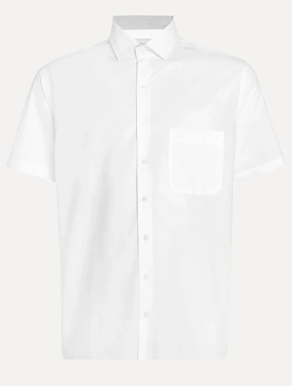Camisa Dudalina Masculina Manga Curta Tricoline Lisa Branca
