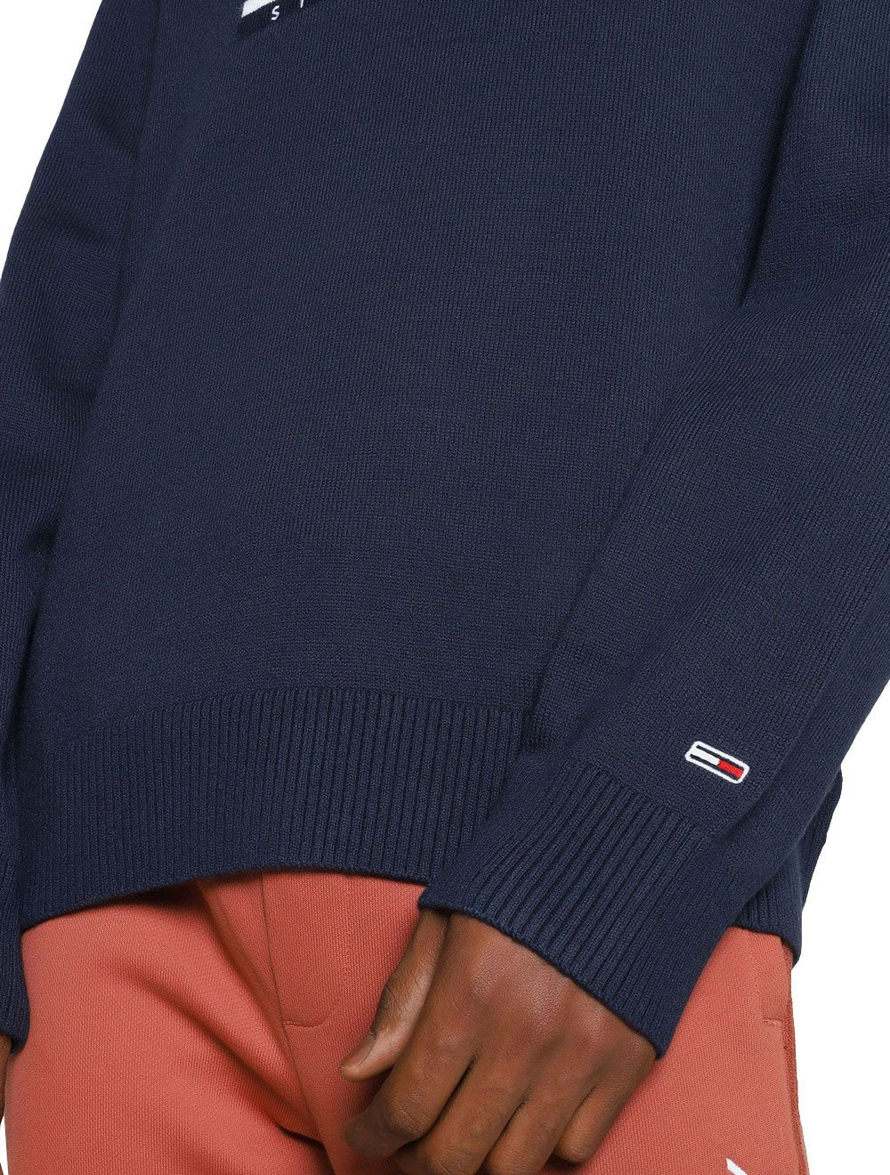 Suéter Tommy Jeans Masculino C-Neck Graphic Flag Sweater Azul Marinho
