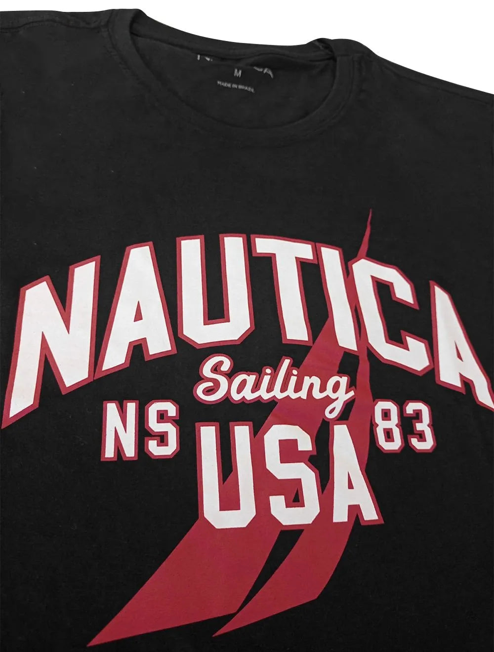 Camiseta Nautica Masculina Arc Sailing USA 83 Preta