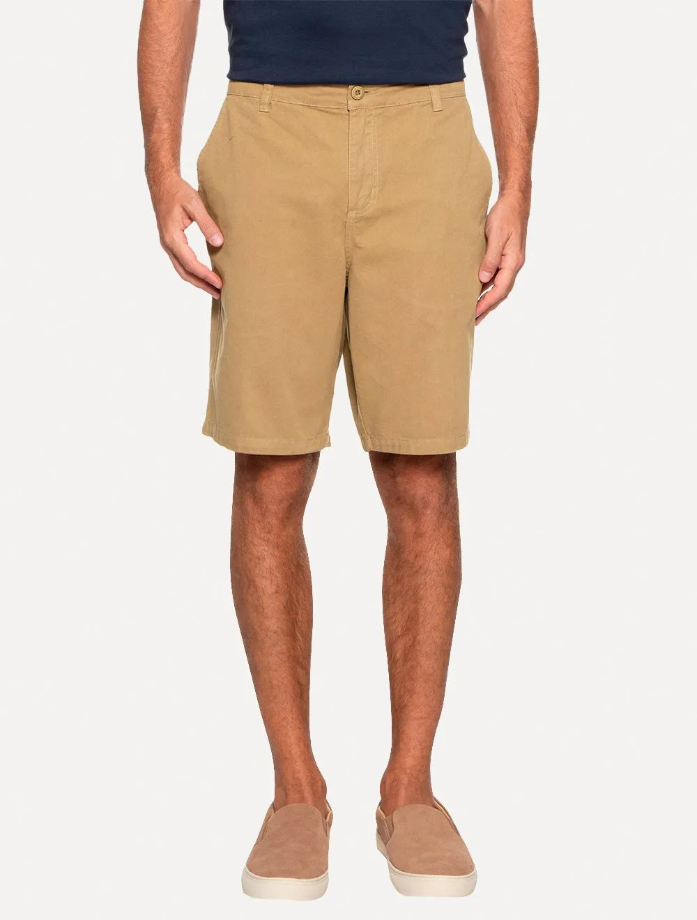 Bermuda Aramis Masculina Chino Color Basica Cáqui Médio