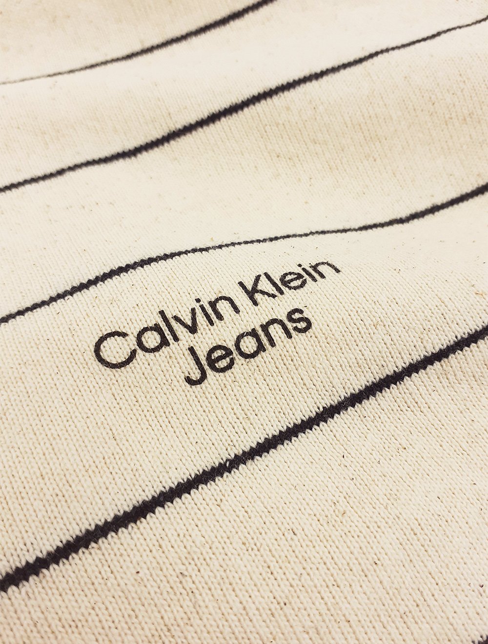 Blusa Calvin Klein Jeans Masculina Hoodie Stripe Sustainable Off-White