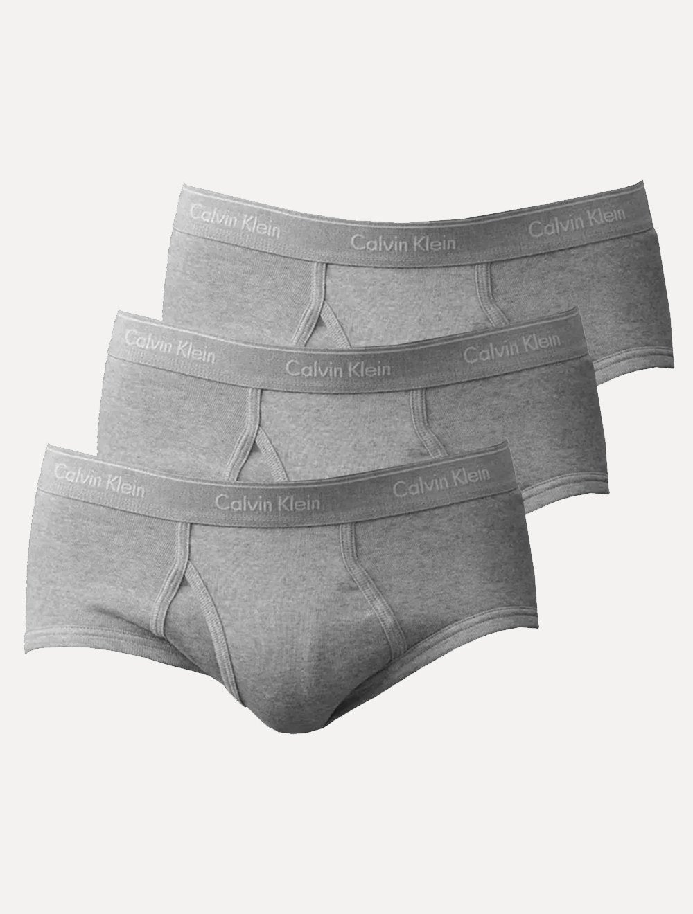 Cuecas Calvin Klein Underwear Brief Cotton Rib Cinza Pack 3UN