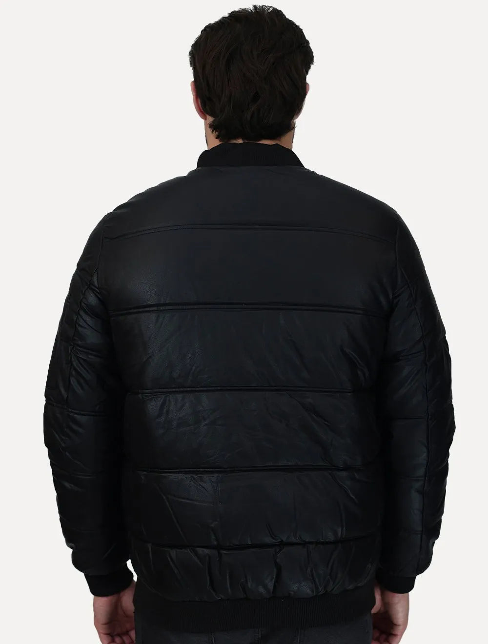 Jaqueta Dixen PU Manga Zíper Frontal Preto