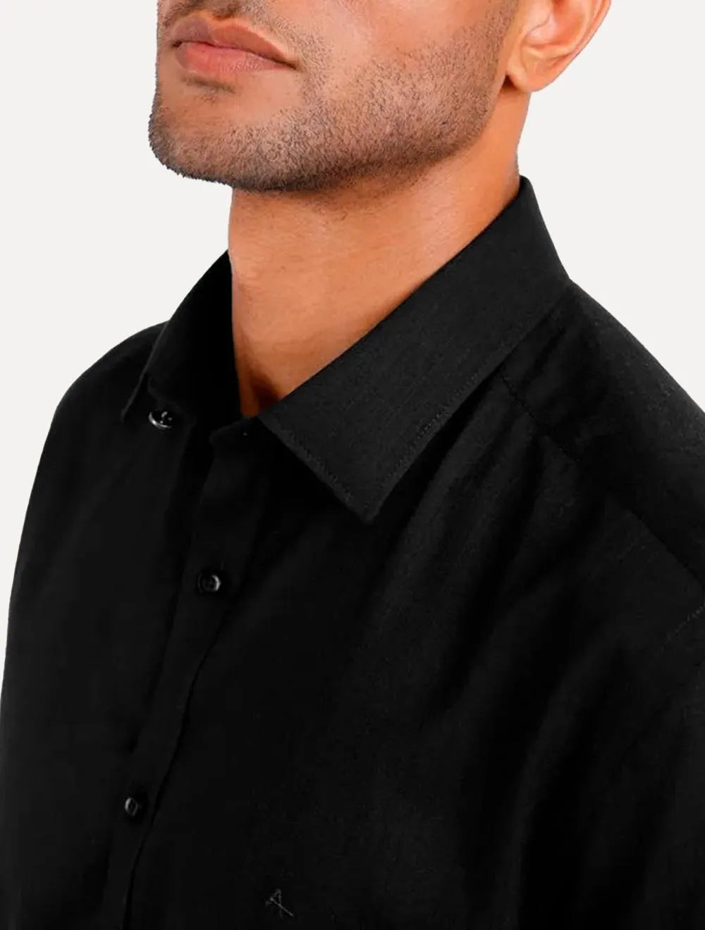 Camisa Aramis Masculina Manga Curta Tricoline Stretch Pocket Mono Preta