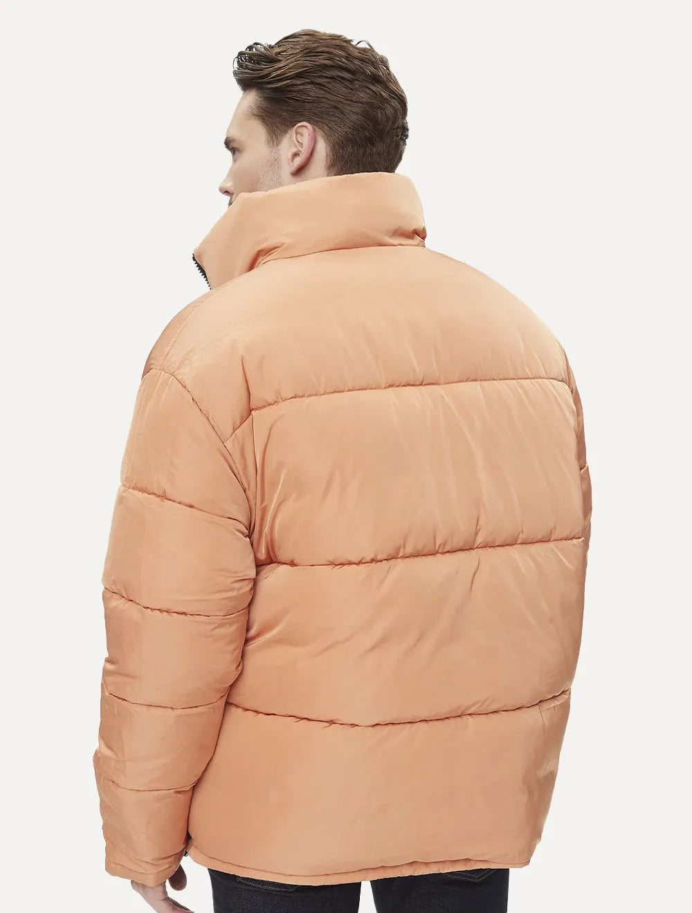 Jaqueta Calvin Klein Jeans Dupla Face Puffer Reversible 90's Laranja/Preta