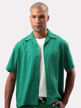 Camisa Lacoste Masculina Relaxed Manga Curta Monogram Icons Verde