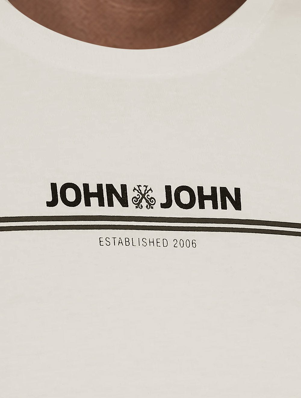 Camiseta John John Masculina Regular Fit Simple Lines Off White