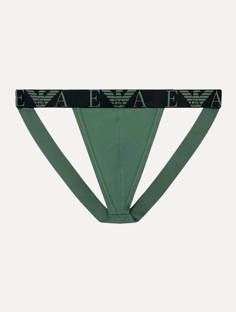 Kit Cuecas Emporio Armani Jockstrap EA Monogram Preta e Verde