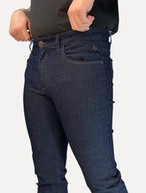 Calça Dudalina Jeans Slim Classica Right 5 Pockets Azul Médio