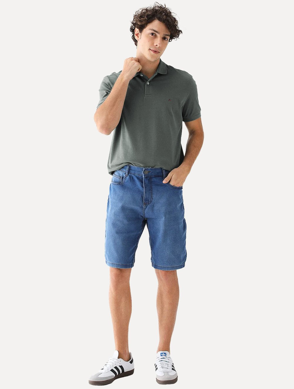 Polo Aramis Masculina Basic Piquet Dark Logo Grafite