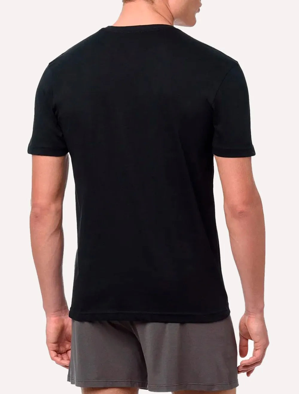 Camisetas Calvin Klein Underwear Masculinas V-Neck Branca e Preta Pack 2UN