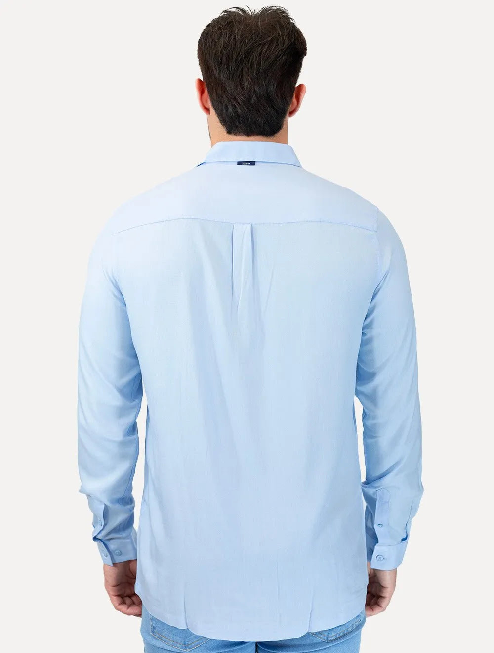 Camisa Colcci Masculina Relax Logo Azul Claro