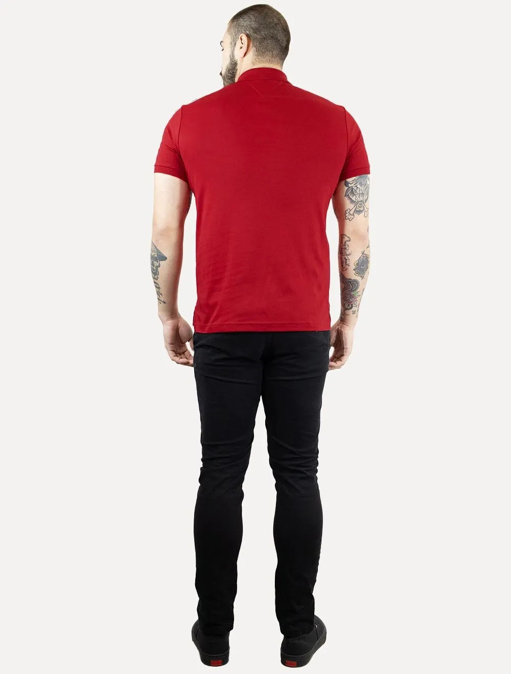 Polo Tommy Hilfiger Masculina Malha Liquid Cotton Seasonal Vermelha