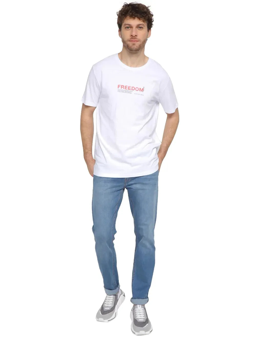 Camiseta Calvin Klein Jeans Masculina Freedom 78/23 Branca
