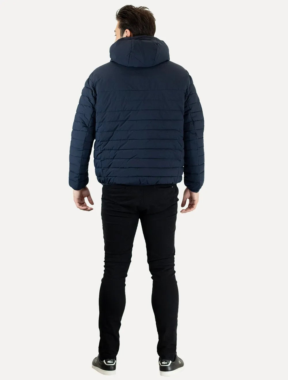 Jaqueta Calvin Klein Masculina Hoodie Matelassê Sherpa Azul Marinho