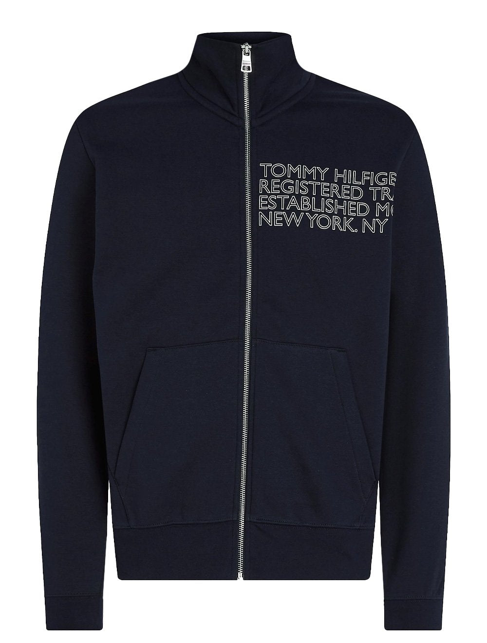 Moletom Tommy Hilfiger Masculina Badged Graphic Zip Through Azul Marinho