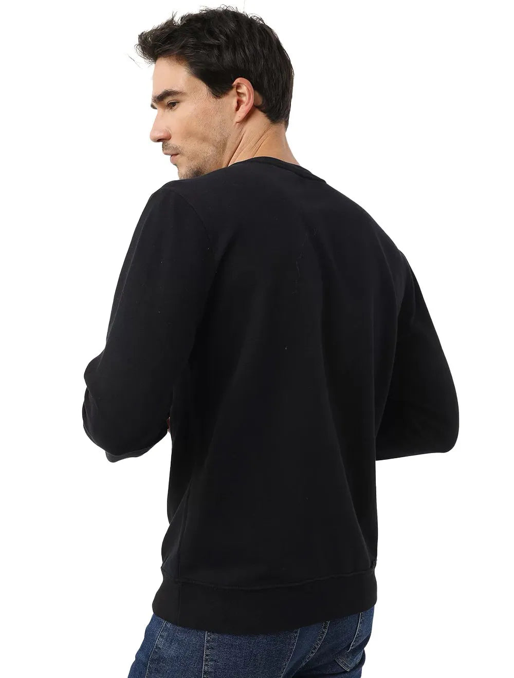 Moletom Ellus Masculino Crewneck Maxi Blu Logo Preto