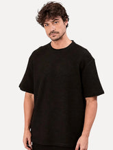 Camiseta Calvin Klein Jeans Masculina Listras Relevo Lisa Preta