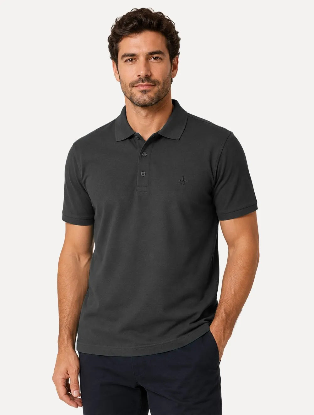 Polo Dudalina Masculina Essential Color Cinza Escuro