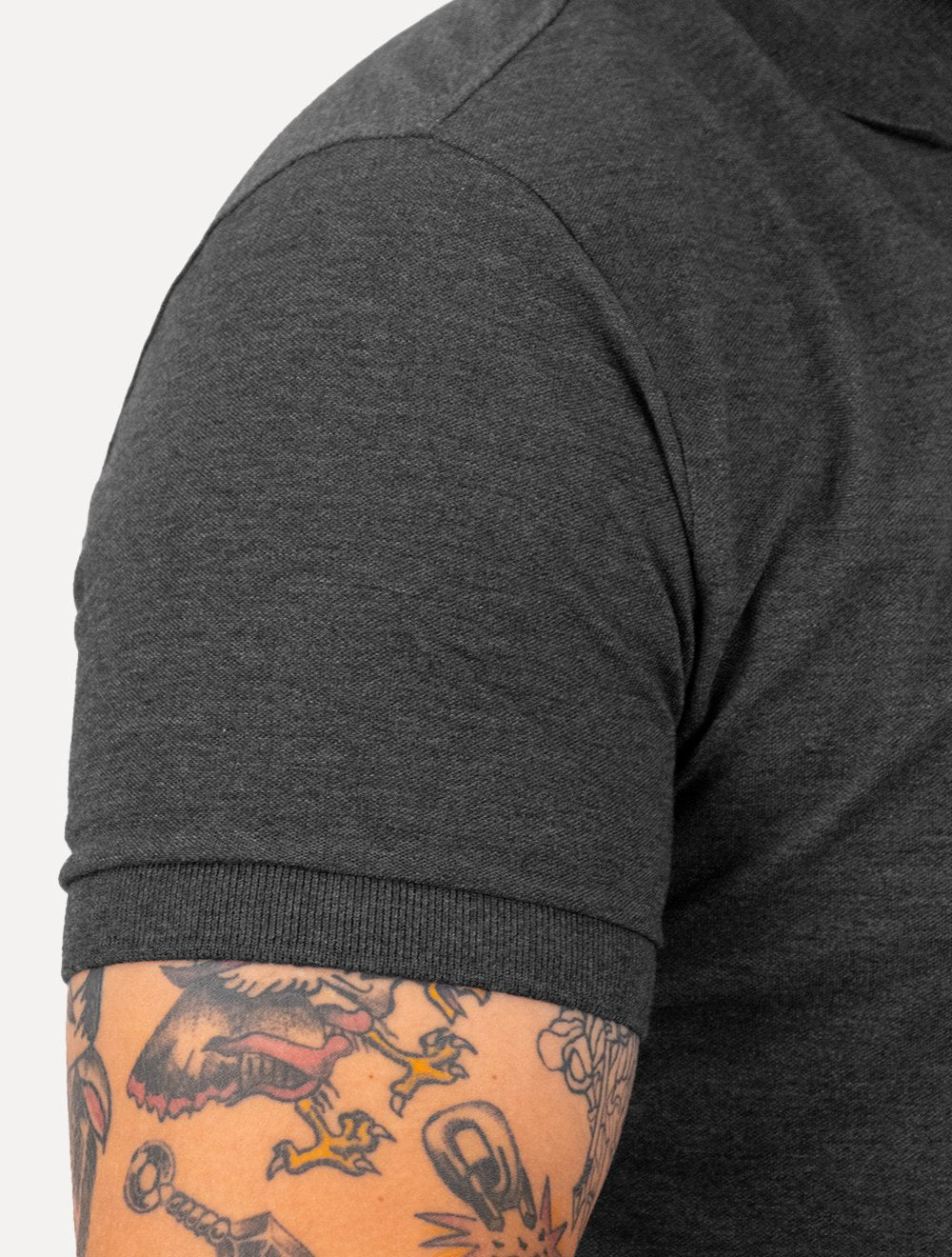 Polo Aramis Masculina Basic Piquet Mono Grafite Mescla