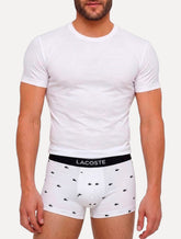Cuecas Lacoste Trunk Casual Stretch Signature Preta/Chumbo/Branca Pack 3UN