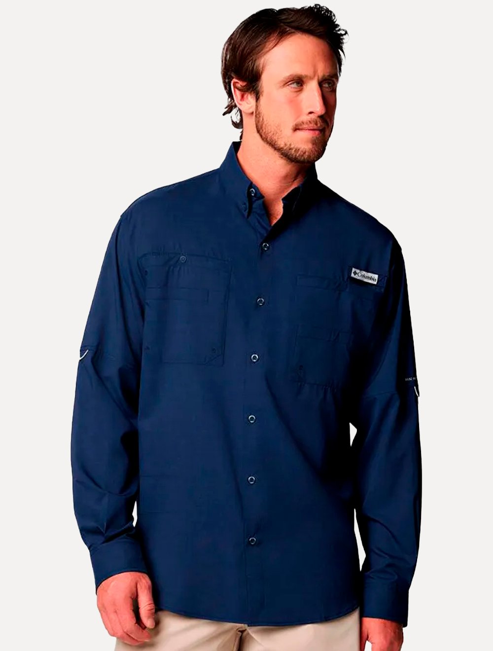 Camisa Columbia Masculina Tamiami II Navy Collegiate Azul Marinho