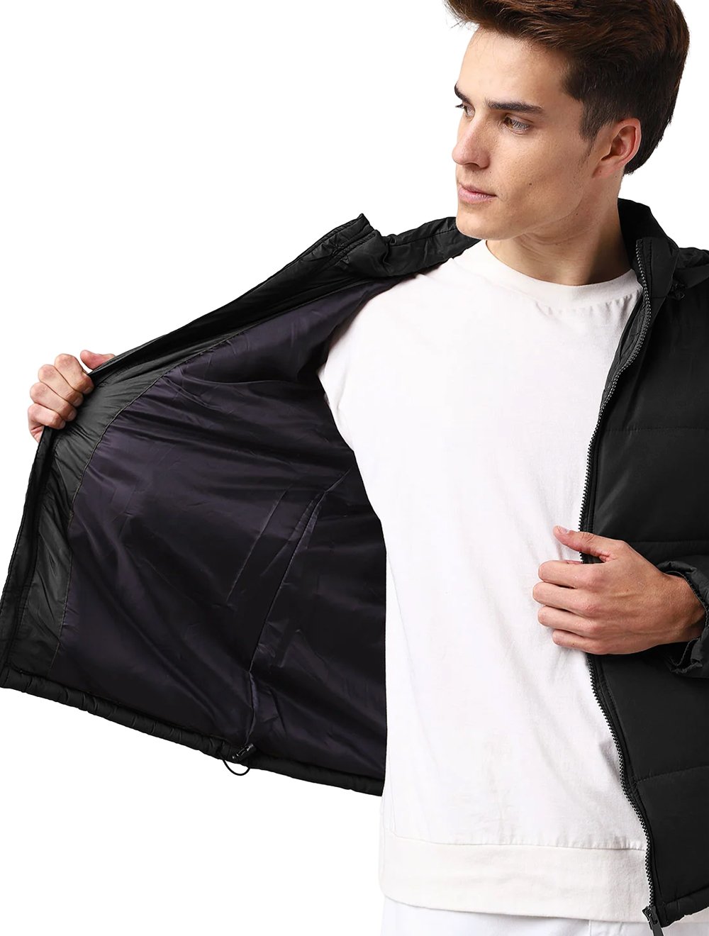 Jaqueta Ellus Masculina Nylon Down Ribbon Hood Preta