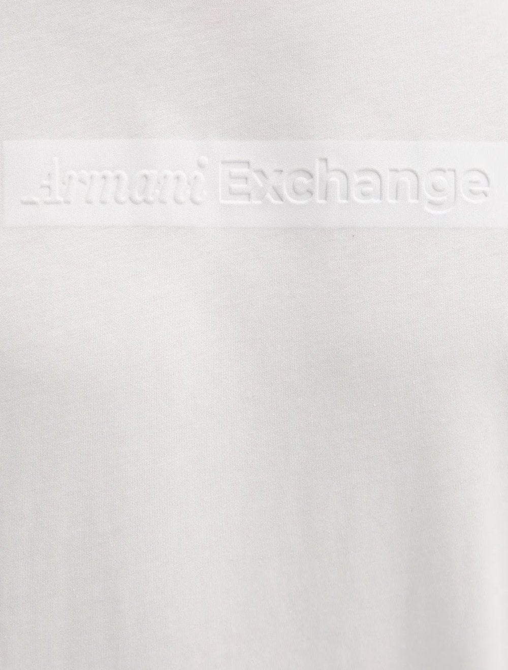 Camiseta Armani Exchange Masculina Regular Mono Logo Relevo Off-White