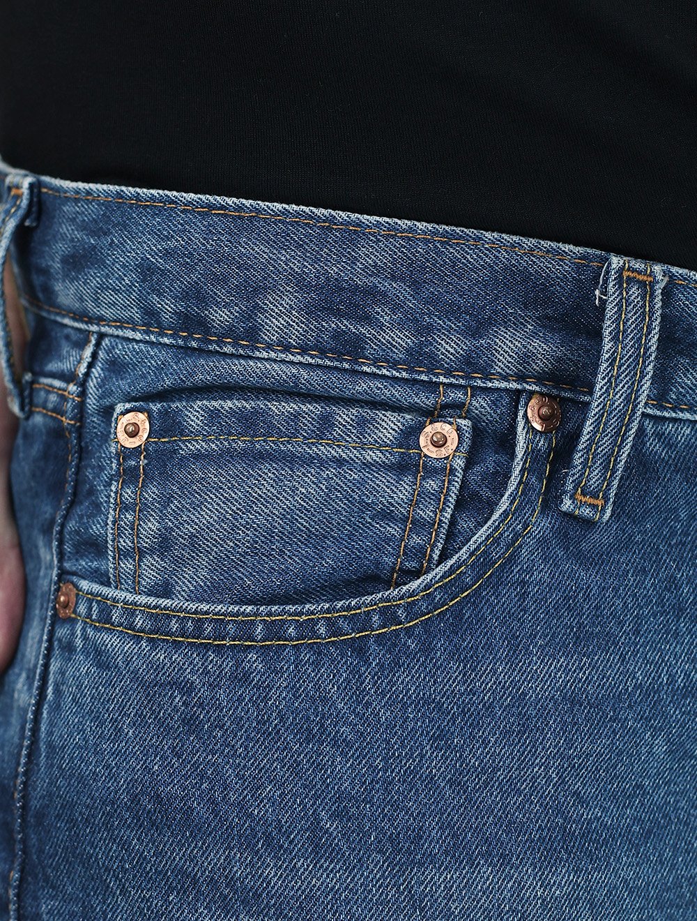 Calça Levis Jeans Masculina 501 Slim Taper Azul Médio