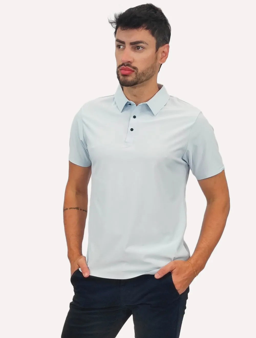 Polo Pacific Blue Masculina Basic Azul Claro
