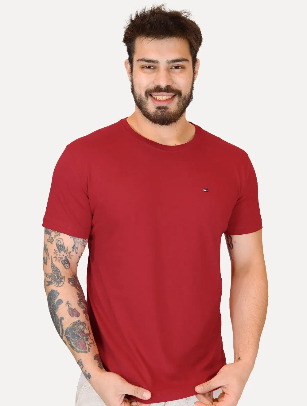 Camiseta Tommy Hilfiger | Essential Cotton Vermelho Escuro