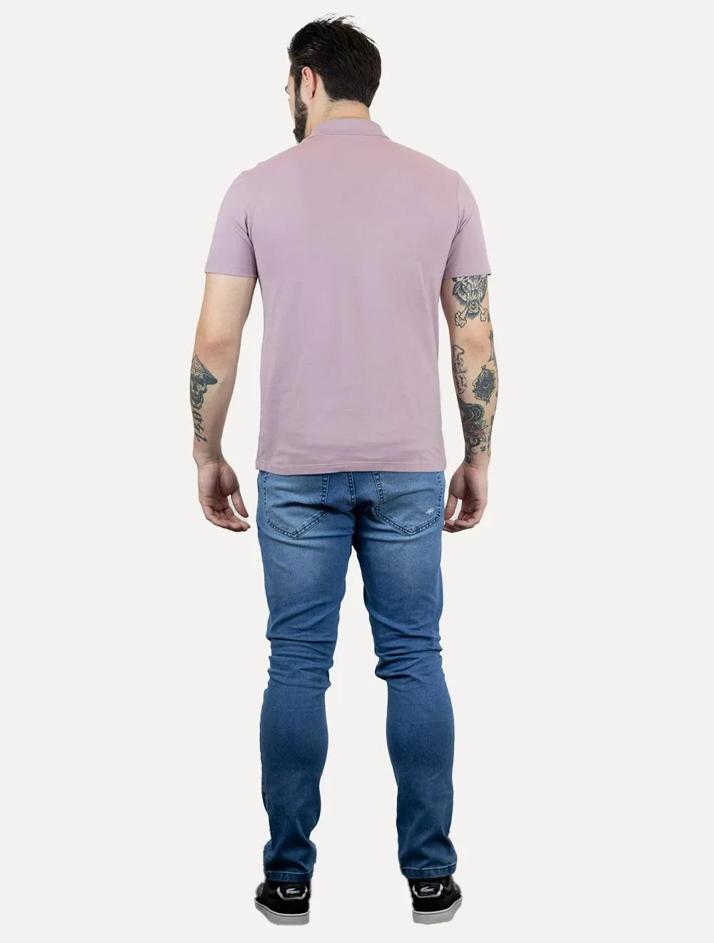 Polo John John Masculina Light Transfer Rosa Médio
