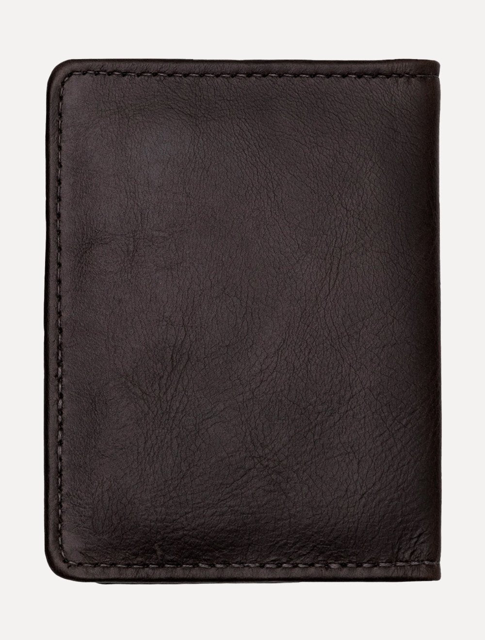 Carteira King & Joe Masculina Couro Vertical Rebite Logo Marrom Escuro