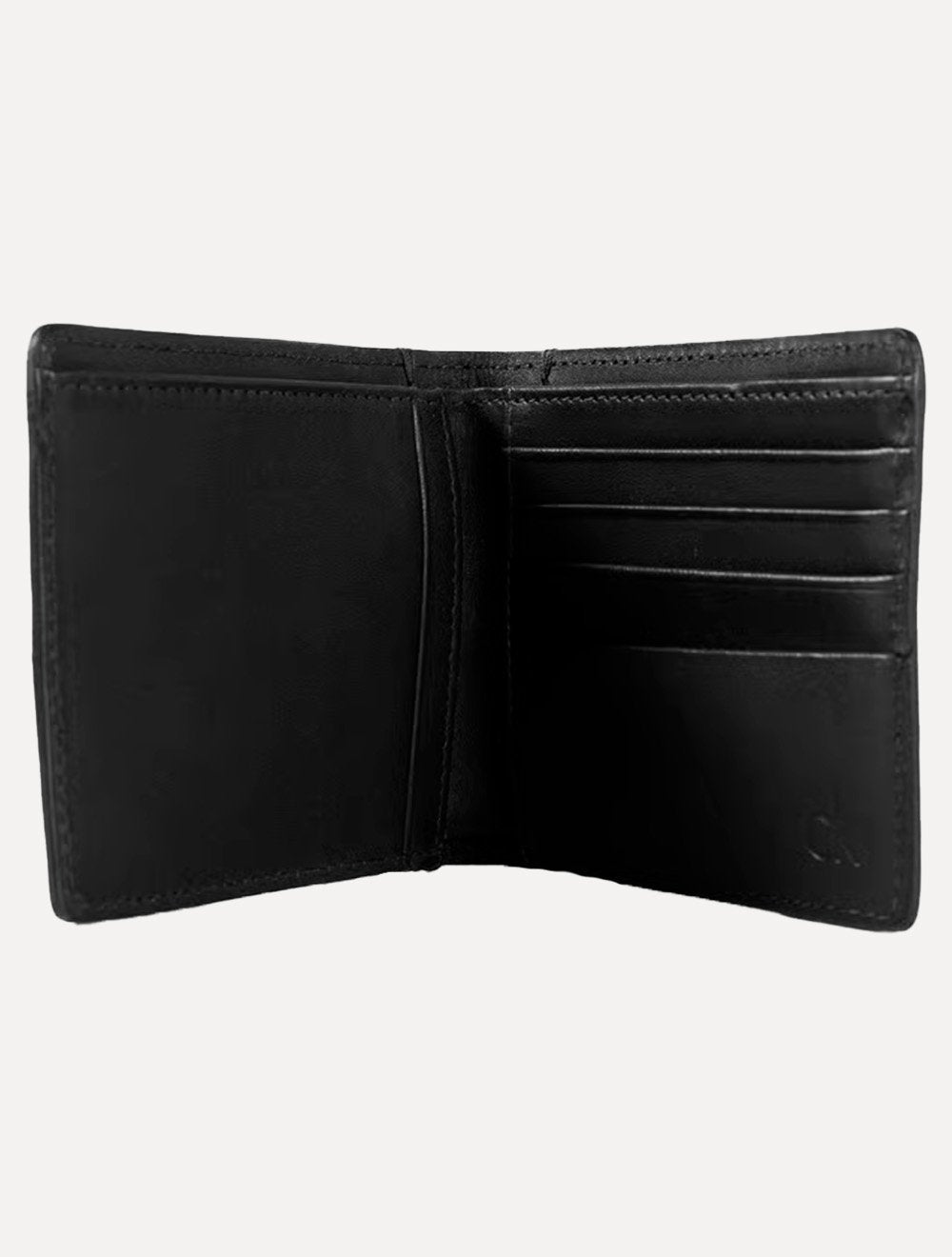 Carteira Calvin Klein Couro Horizontal Logo Floater Recorte Preta