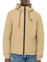 Jaqueta Calvin Klein Jeans Masculina Reciclada Chest Logo Cáqui Claro
