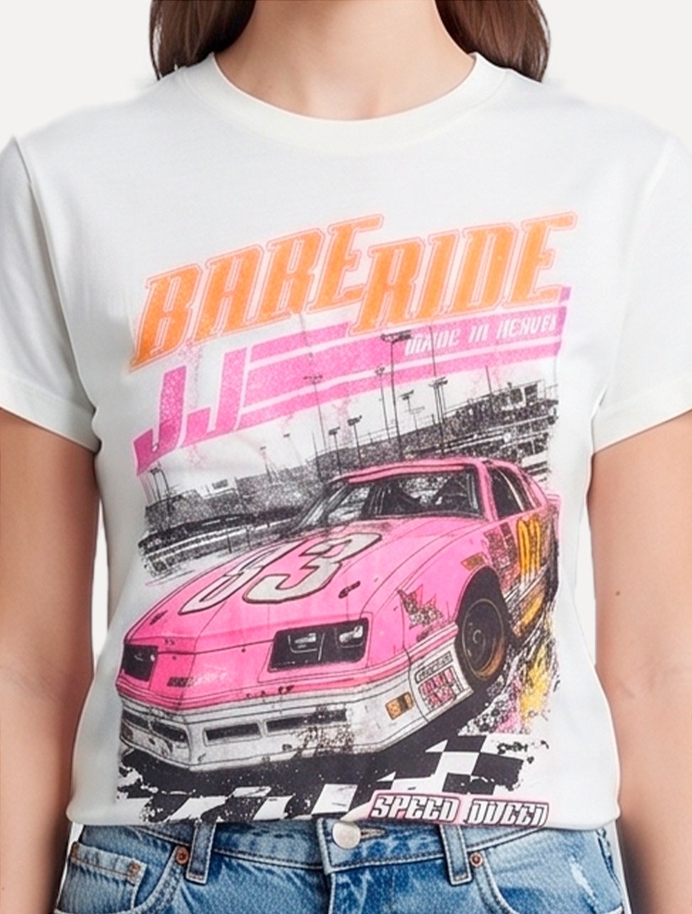 Camiseta John John Feminina Speedy Queen Babe Ride Off White