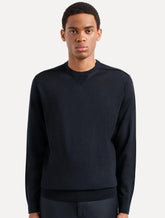 Suéter Empório Armani Masculino Crewneck Lyocell Essential Azul Marinho
