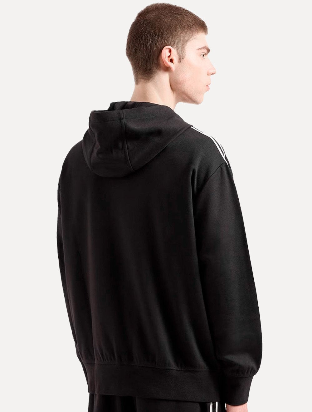 Jaqueta Armani Exchange Masculina Moletom Hoodie FullZip Signature Preto