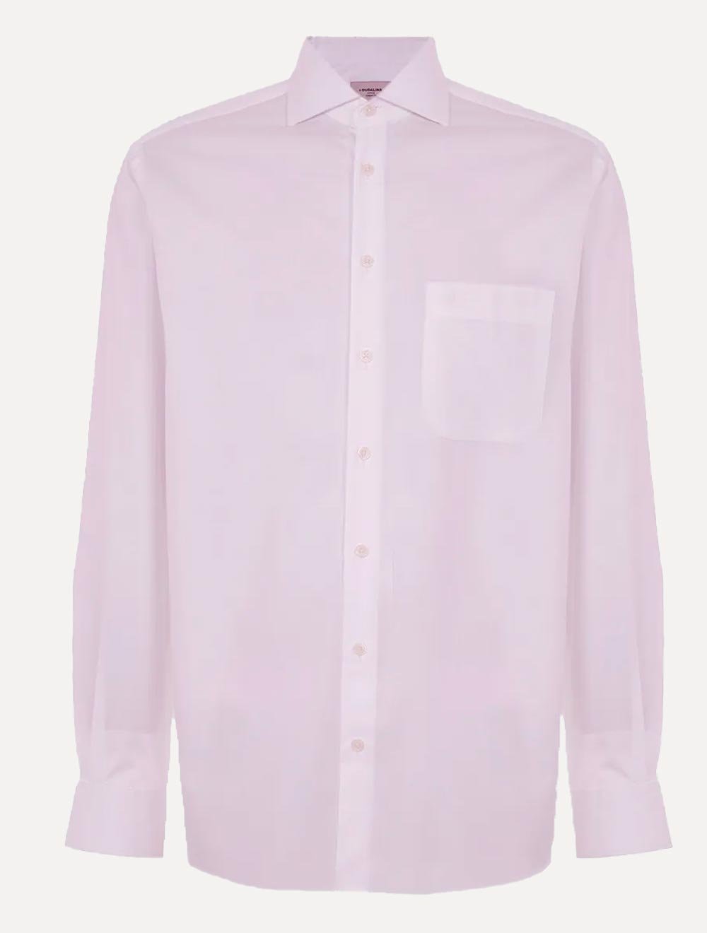 Camisa Dudalina Masculina Comfort Tricoline Lisa Rosa Claro