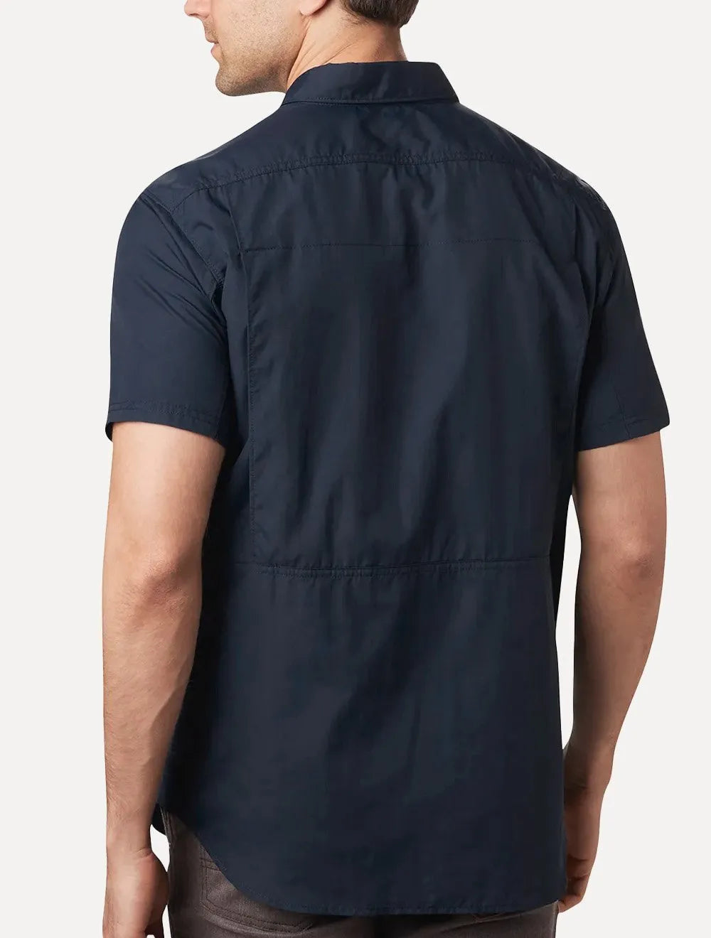 Camisa Columbia Masculina Manga Curta Silver Ridge Pockets Azul Marinho