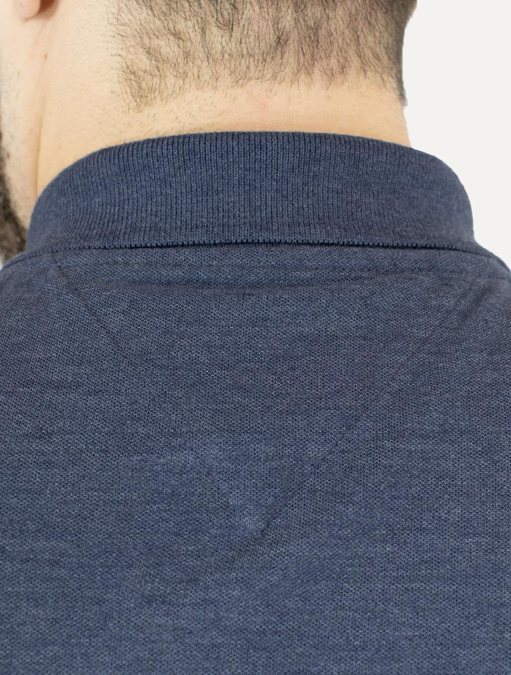 Polo Tommy Jeans Masculina Regular Heather XS Badge Marinho Mescla