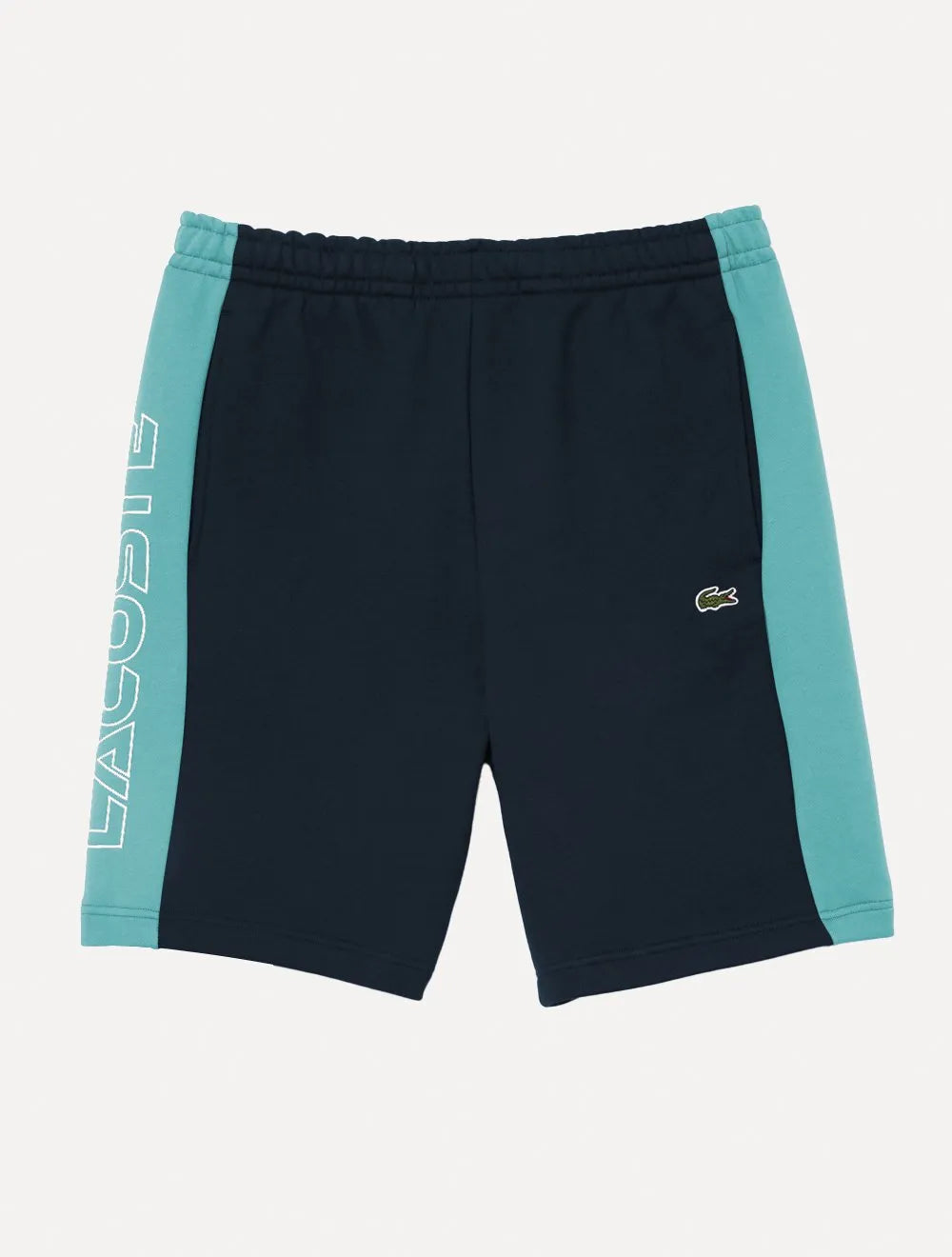 Bermuda Lacoste Masculina Moletom Fleece Colourblock Jogger Marinho