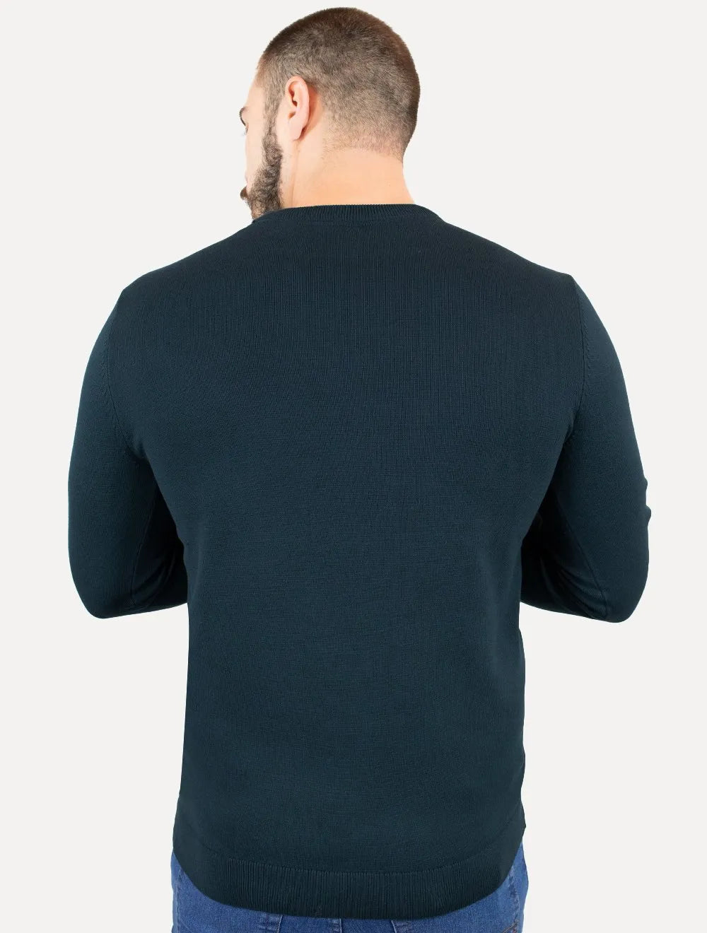 Suéter Calvin Klein Jeans Masculino Crewneck Tricot Mini Logo Azul Marinho