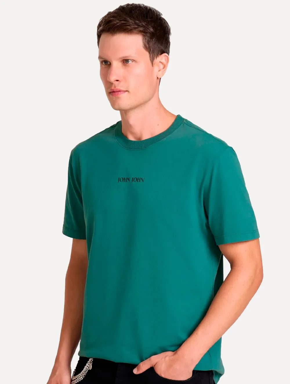Camiseta John John Masculina Regular Clean Verde Escuro